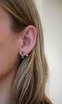 EF Collection Emerald Pear & Round Illusion Stud Earrings at Romi Boutique