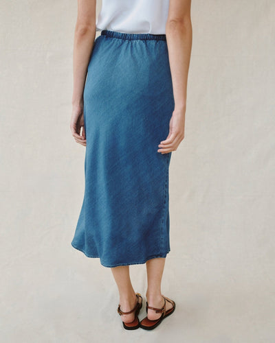 BIAS SKIRT W/ TIE IN MOONLIT WASH
