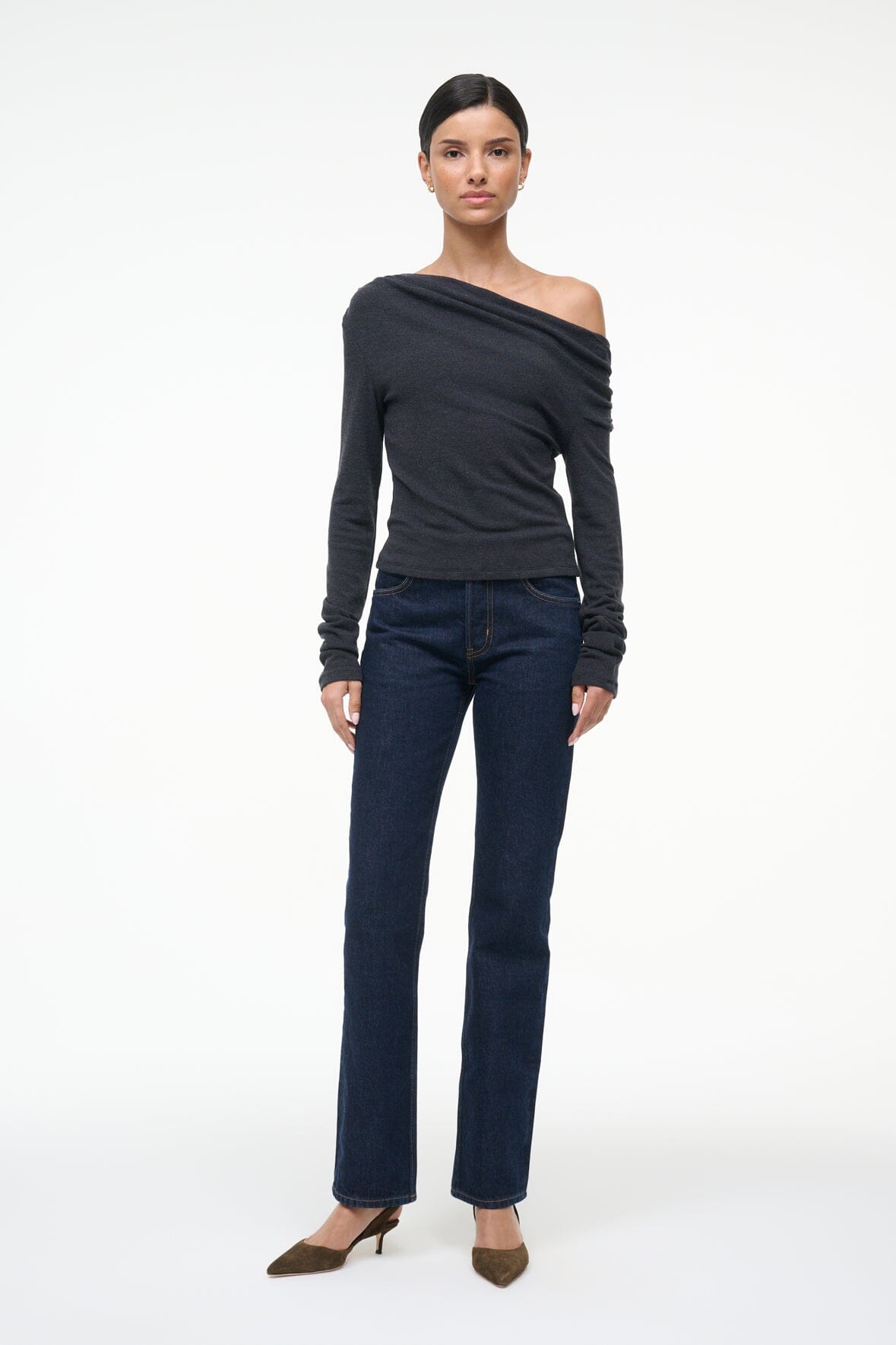 PHILOMENA TOP IN CHARCOAL