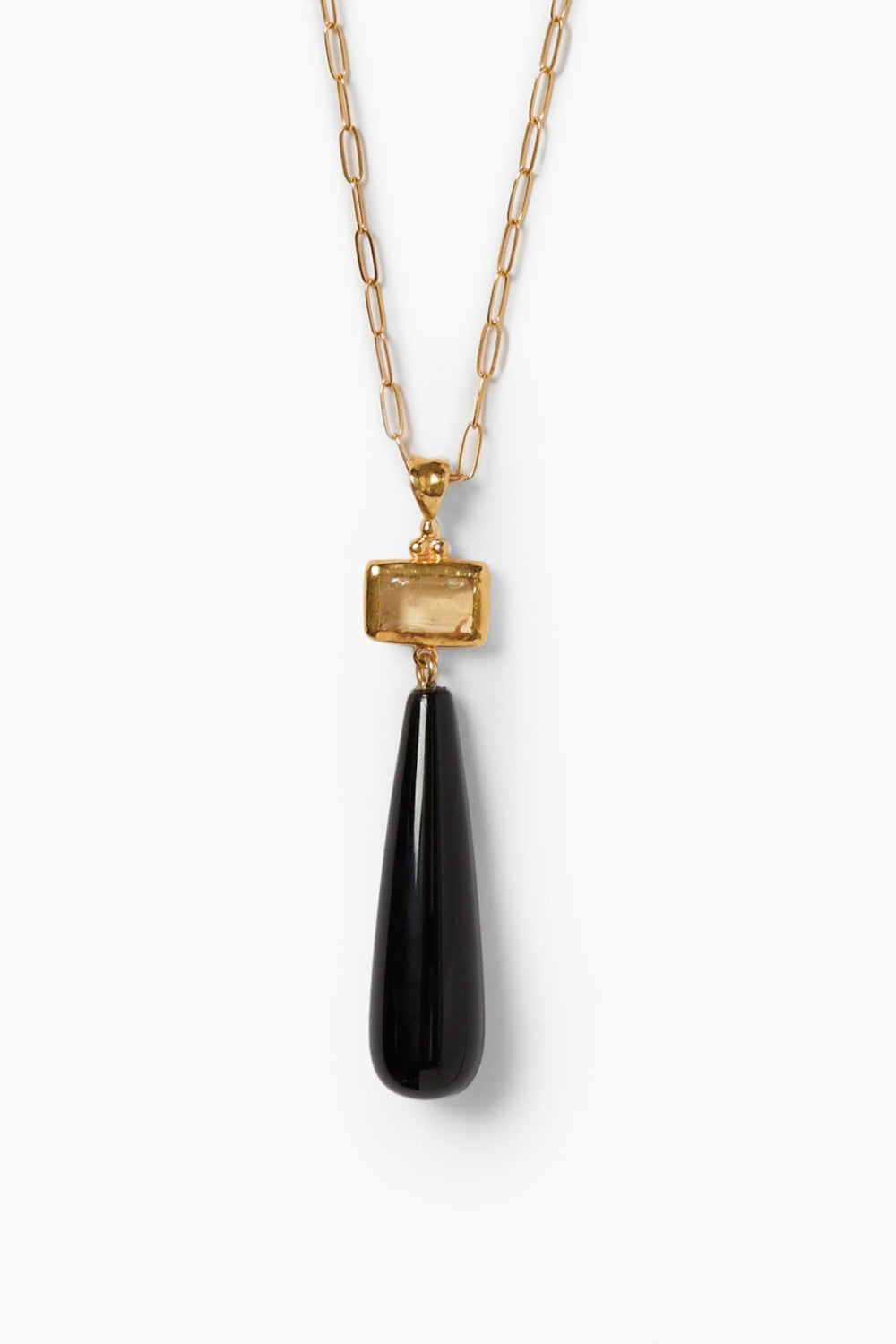 MESSINA NECKLACE IN BLACK AGATE - Romi Boutique