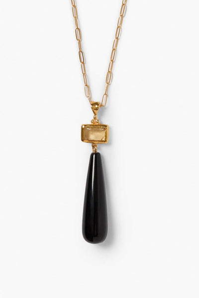 MESSINA NECKLACE IN BLACK AGATE - Romi Boutique