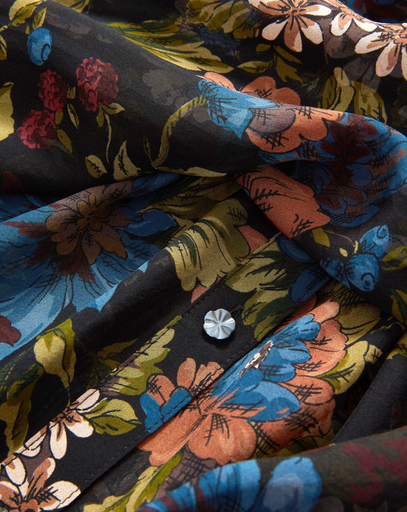 ASHLYNN SILK BLOUSE IN BLACK MULTI - Romi Boutique