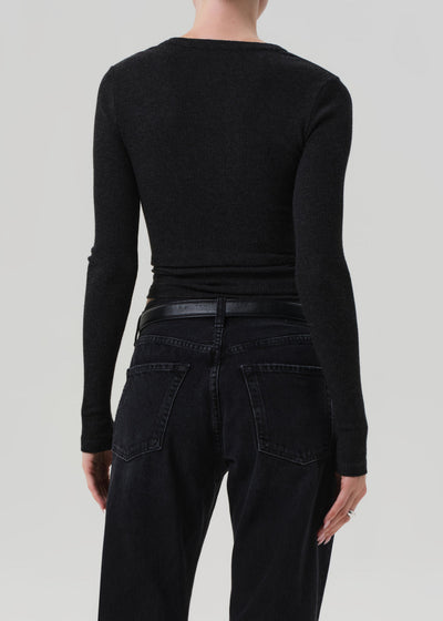 BINA CREWNECK IN HEATHER CHARCOAL