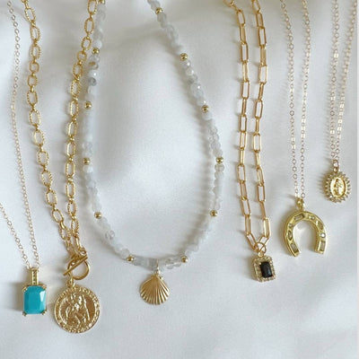 SHAINA PAPERCLIP NECKLACE IN GOLD - Romi Boutique