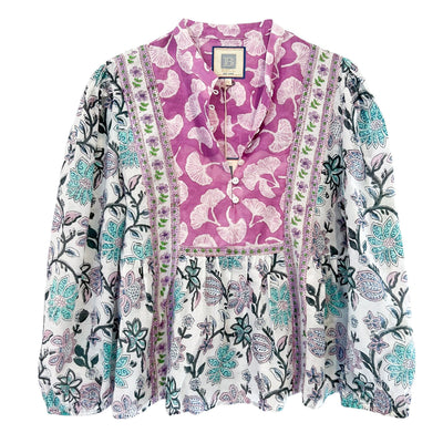 MICHELLE TOP IN MIXED PRINTS - Romi Boutique