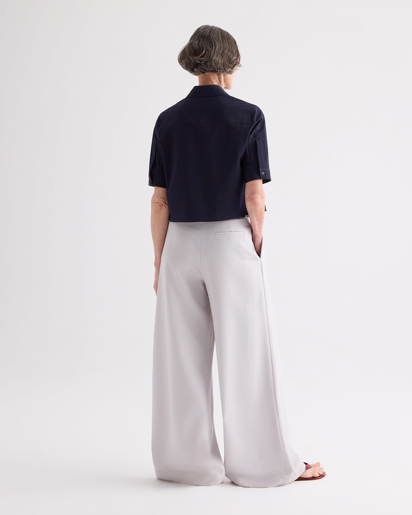 TWP Short Lived Shirt with Pleated Placket at Romi Boutique