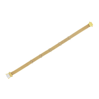 DIAMOND BAR MESH BRACELET IN 14K YELLOW GOLD