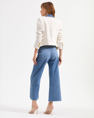 HOSANNA LINEN DICKEY JACKET IN OFF WHITE