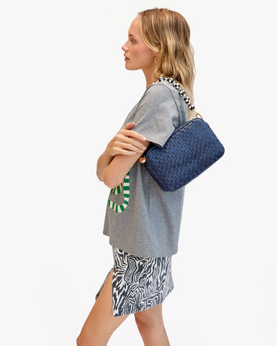 MARISOL IN BLEU MARINE WOVEN CHECKER - Romi Boutique