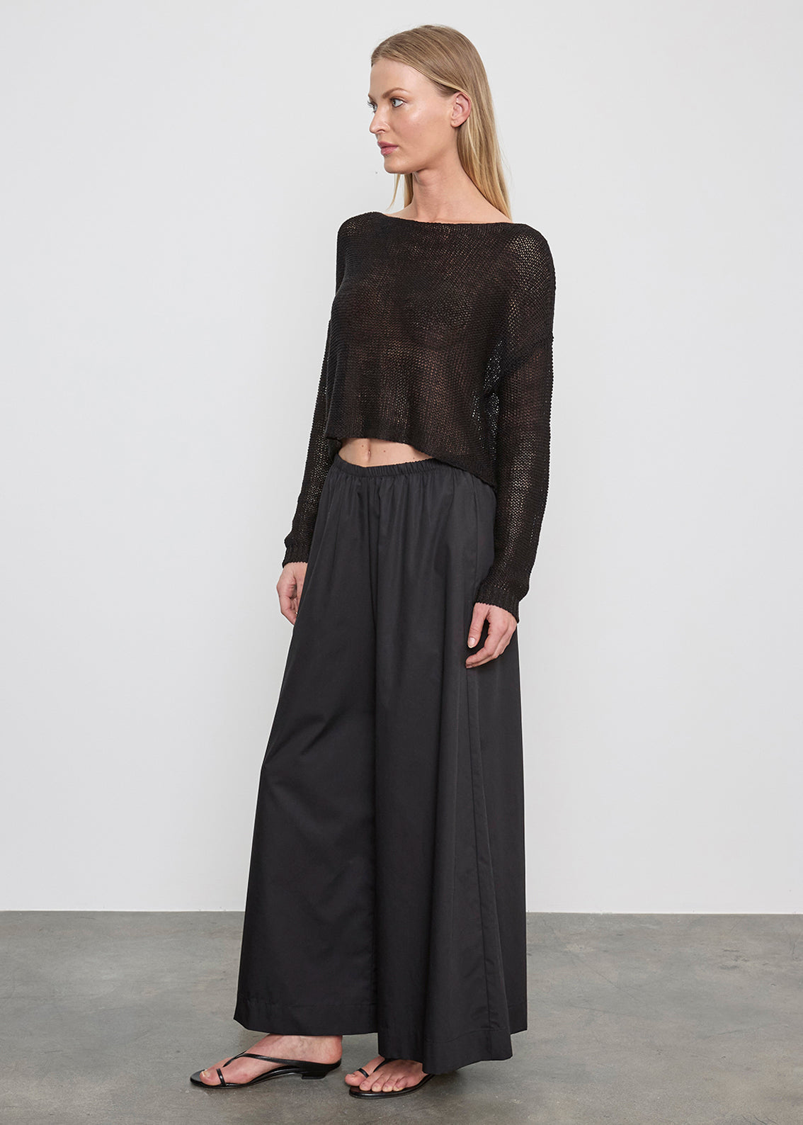 Linen Open Bateau Top