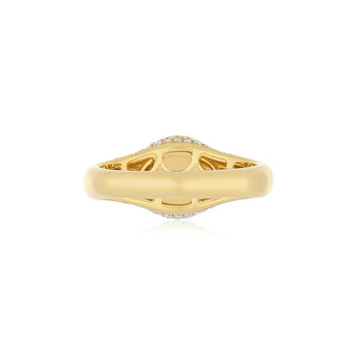 DIAMOND SIGNET RING IN 14K YELLOW GOLD
