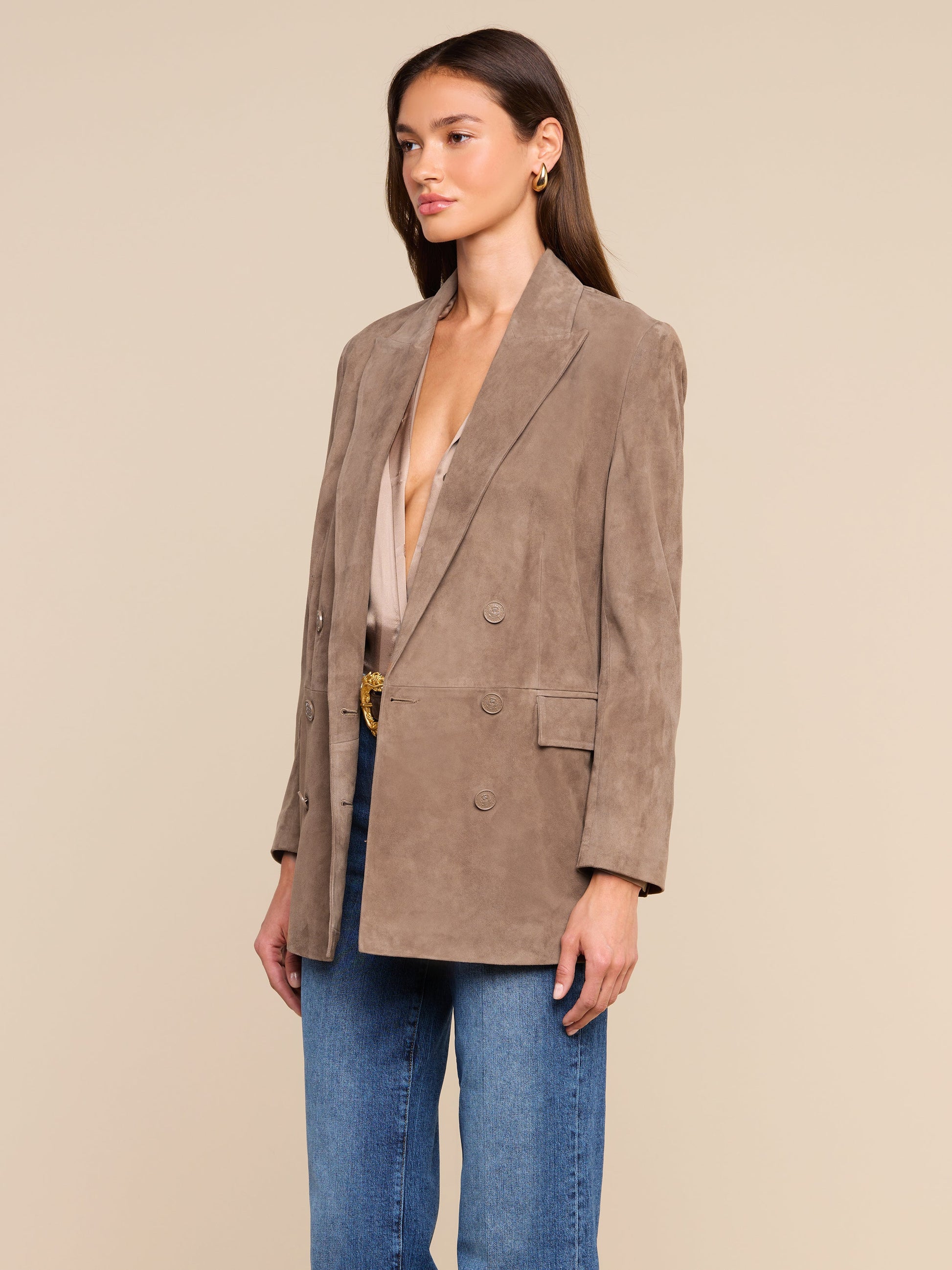 Aimee Oversized Suede Blazer