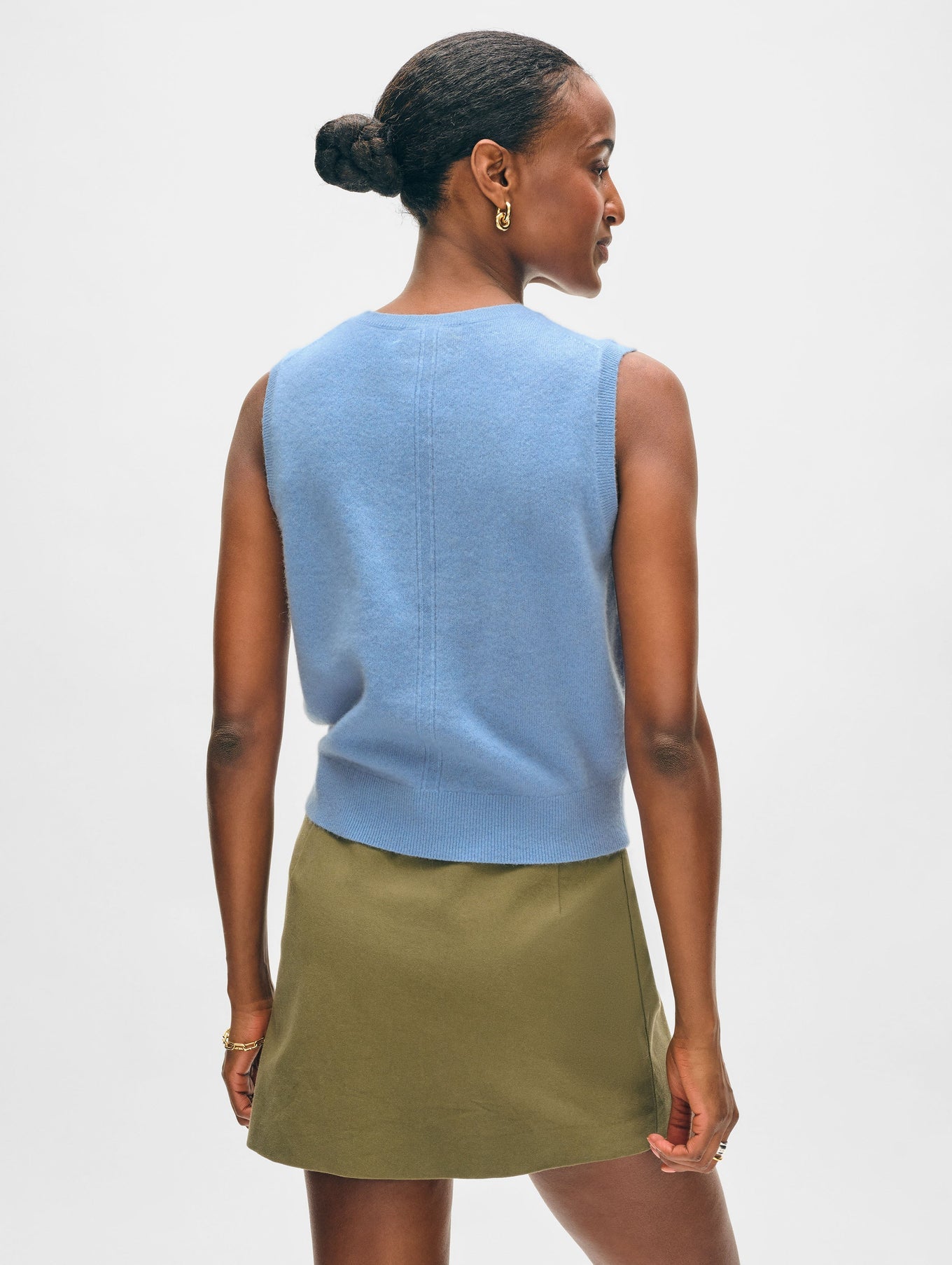 CASHMERE SHELL TANK IN SOFT BLUE