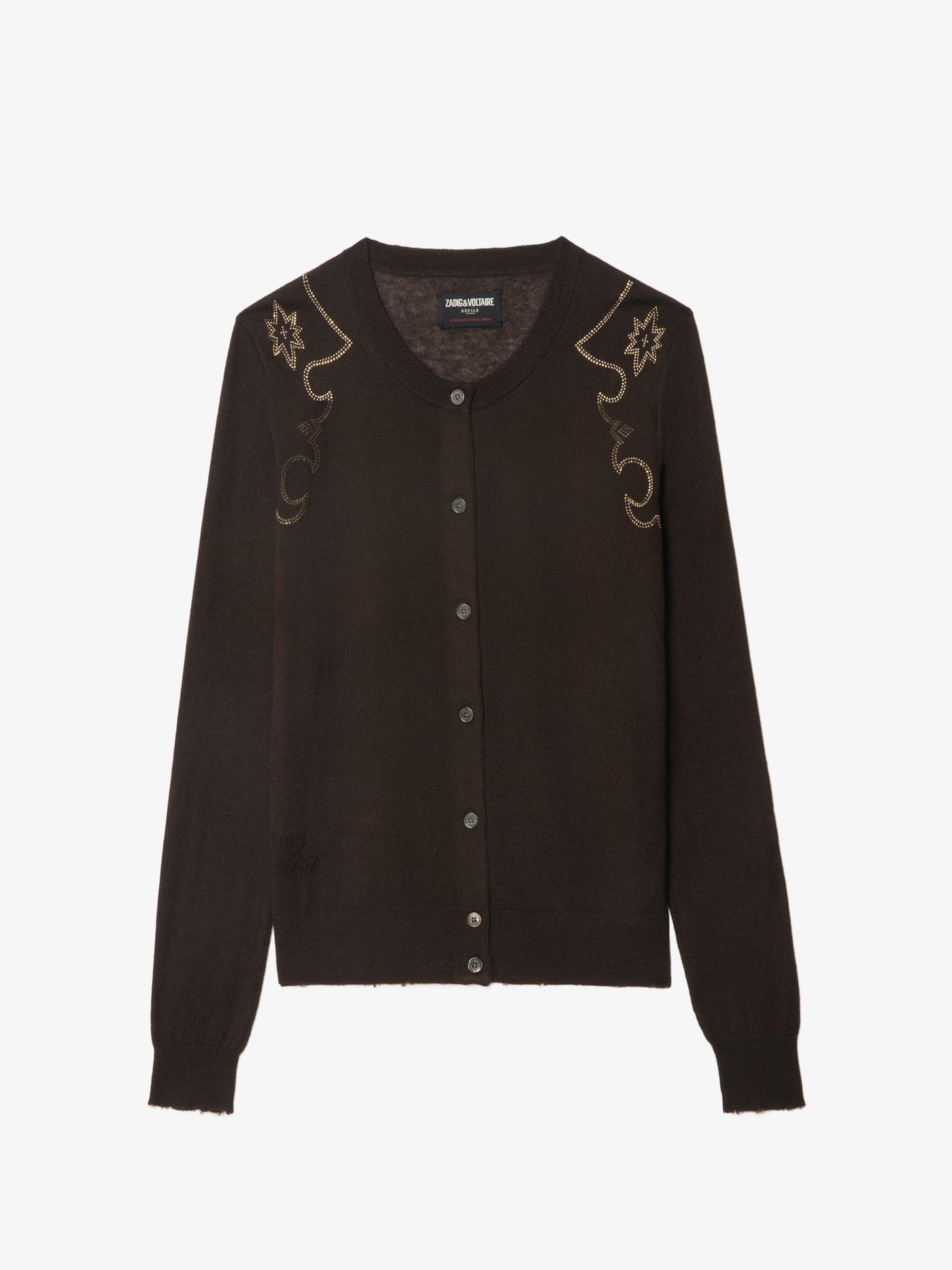 MISSYA CASHMERE CARDIGAN IN DARK CHOCOLATE