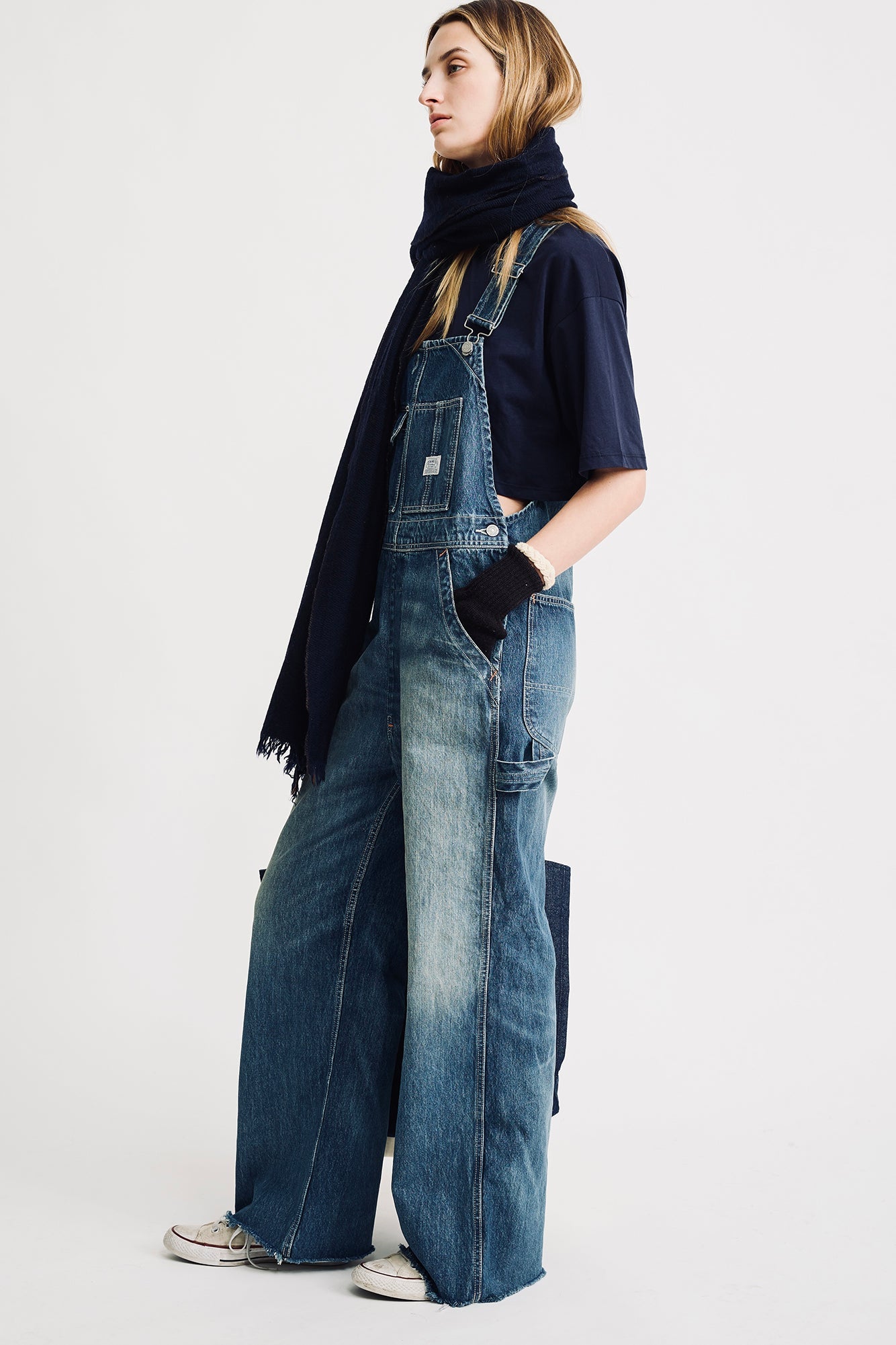 Denimist Slouch Bib Overall at Romi Boutique