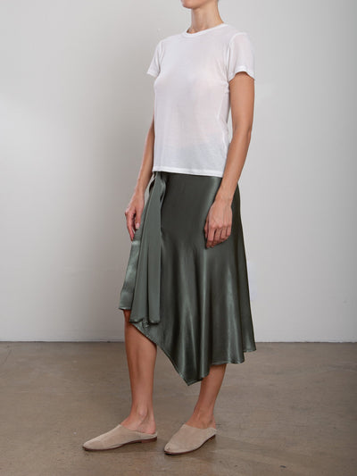 SAMARA SKIRT IN VINTAGE SATIN NORI
