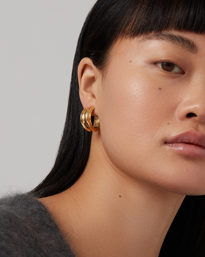 LENNON HOOPS IN HIGH POLISH GOLD - Romi Boutique
