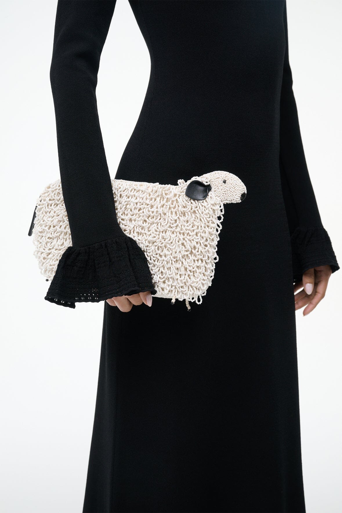 DOLLY BEADED CLUTCH IN IVORY