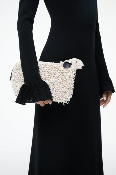 DOLLY BEADED CLUTCH IN IVORY