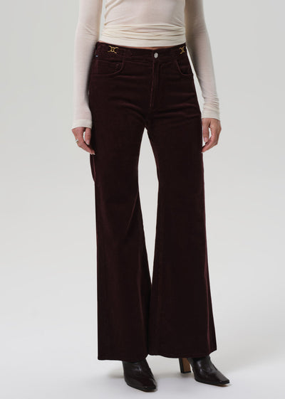 KIMBERLY FLARE W/ HORSEBIT CORDUROY IN MAHOGANY