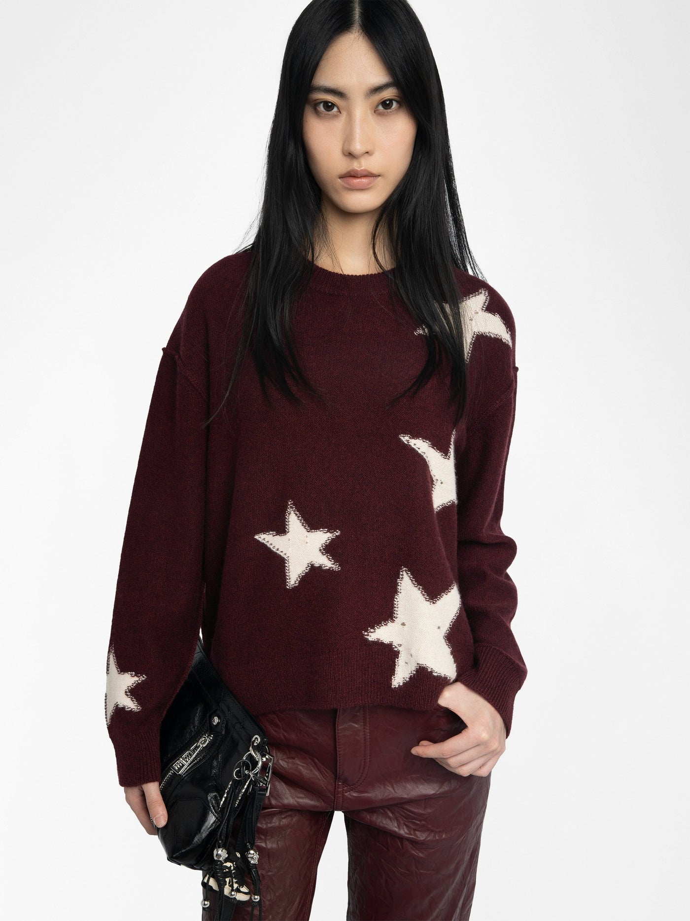 MARKUZ CASHMERE SWEATER IN BURGUNDY
