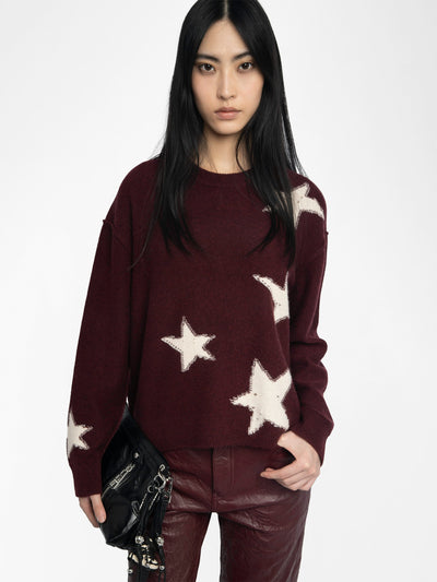 MARKUZ CASHMERE SWEATER IN BURGUNDY