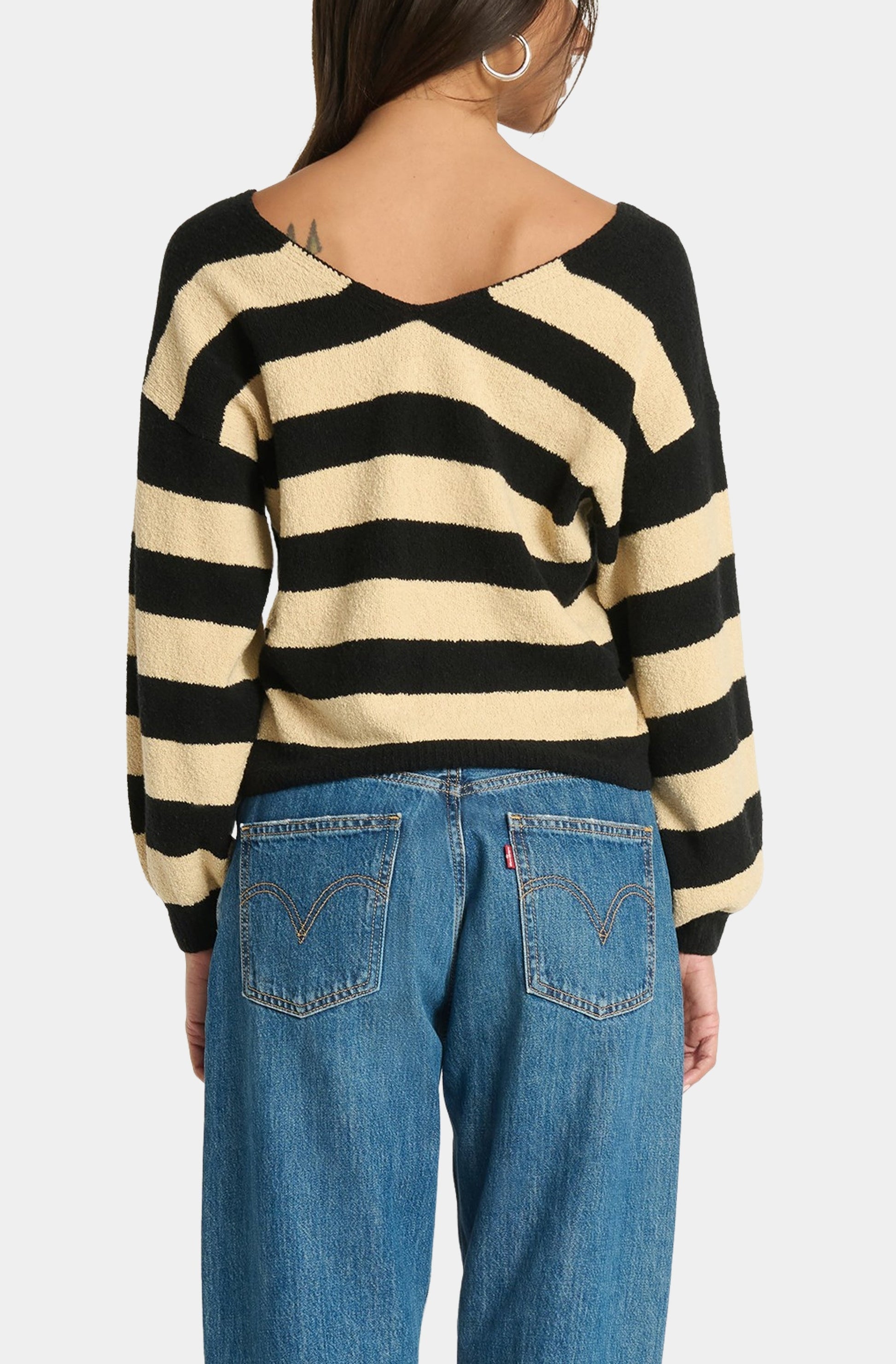 Carmine Pullover In Butterscotch Stripe
