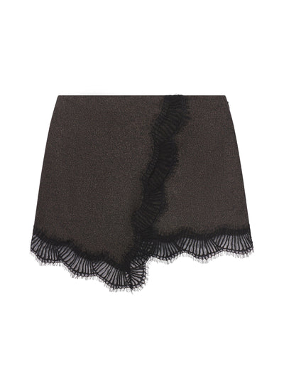 SOPHIA MINI SKIRT IN GANACHE/BLACK