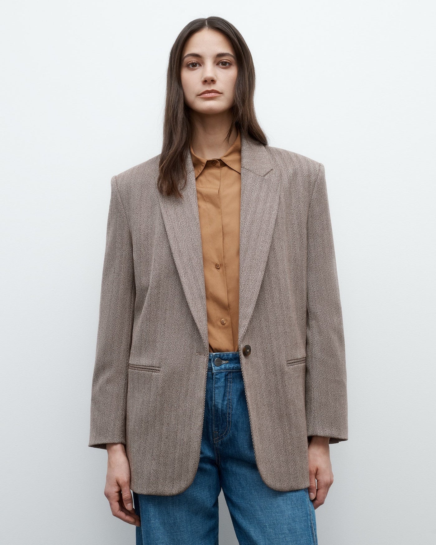 GIRL BOY GIRL BLAZER IN MUSTANG/KELP - Romi Boutique