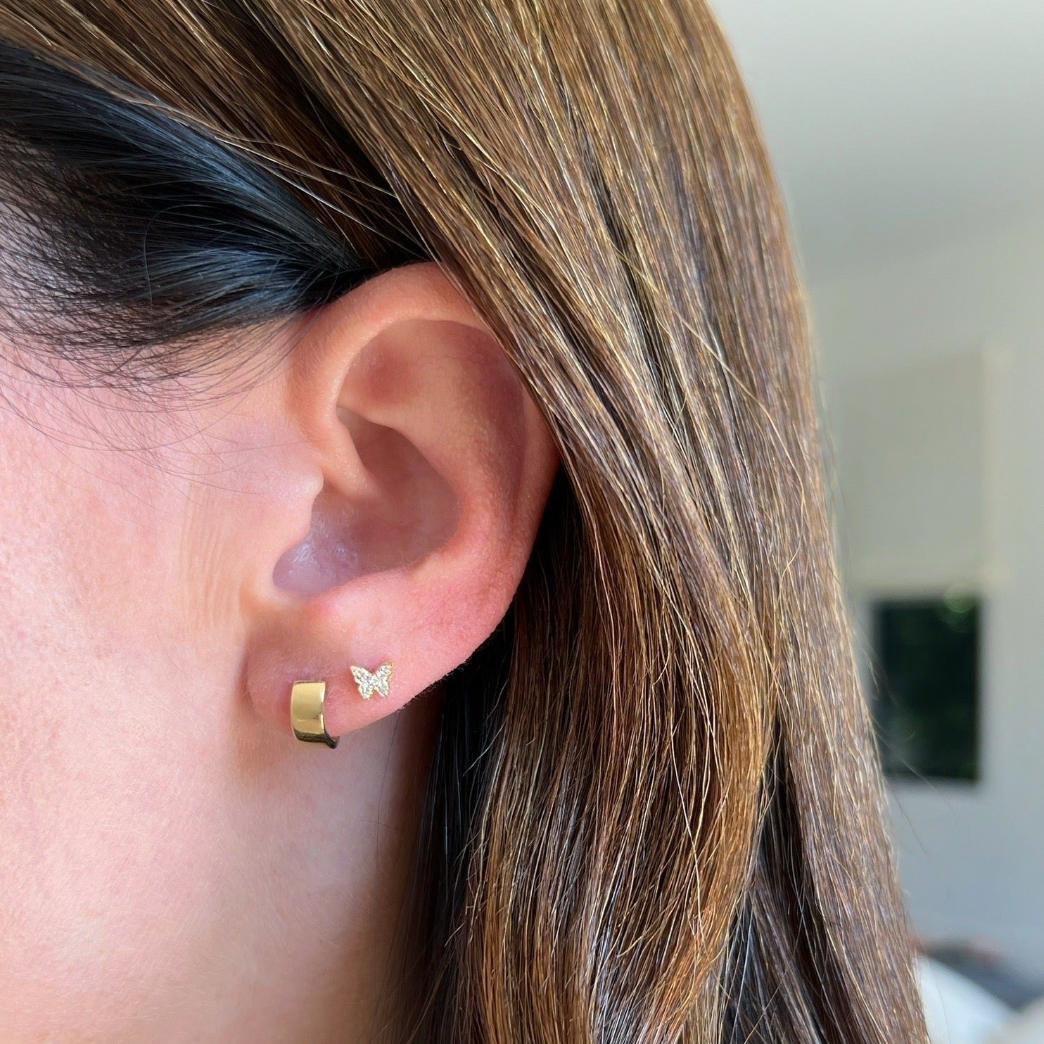 EF Collection Diamond Baby Butterfly Stud Earrings at Romi Boutique