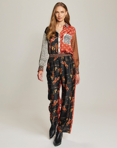 BAILEY STRAIGHT LEG PRINTED PANT IN RODEO - Romi Boutique