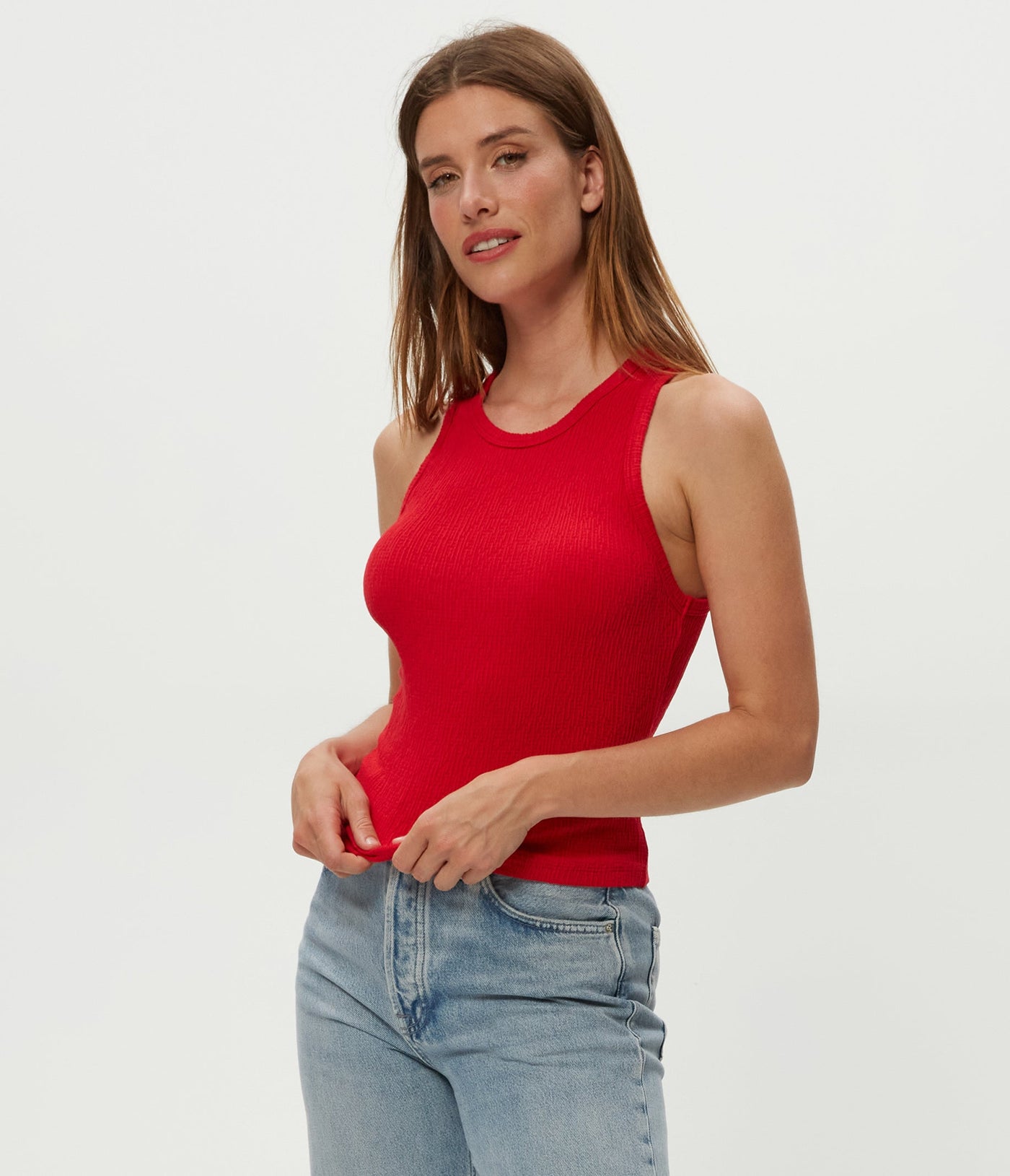 KIRA CRINKLE TANK IN RUMBA