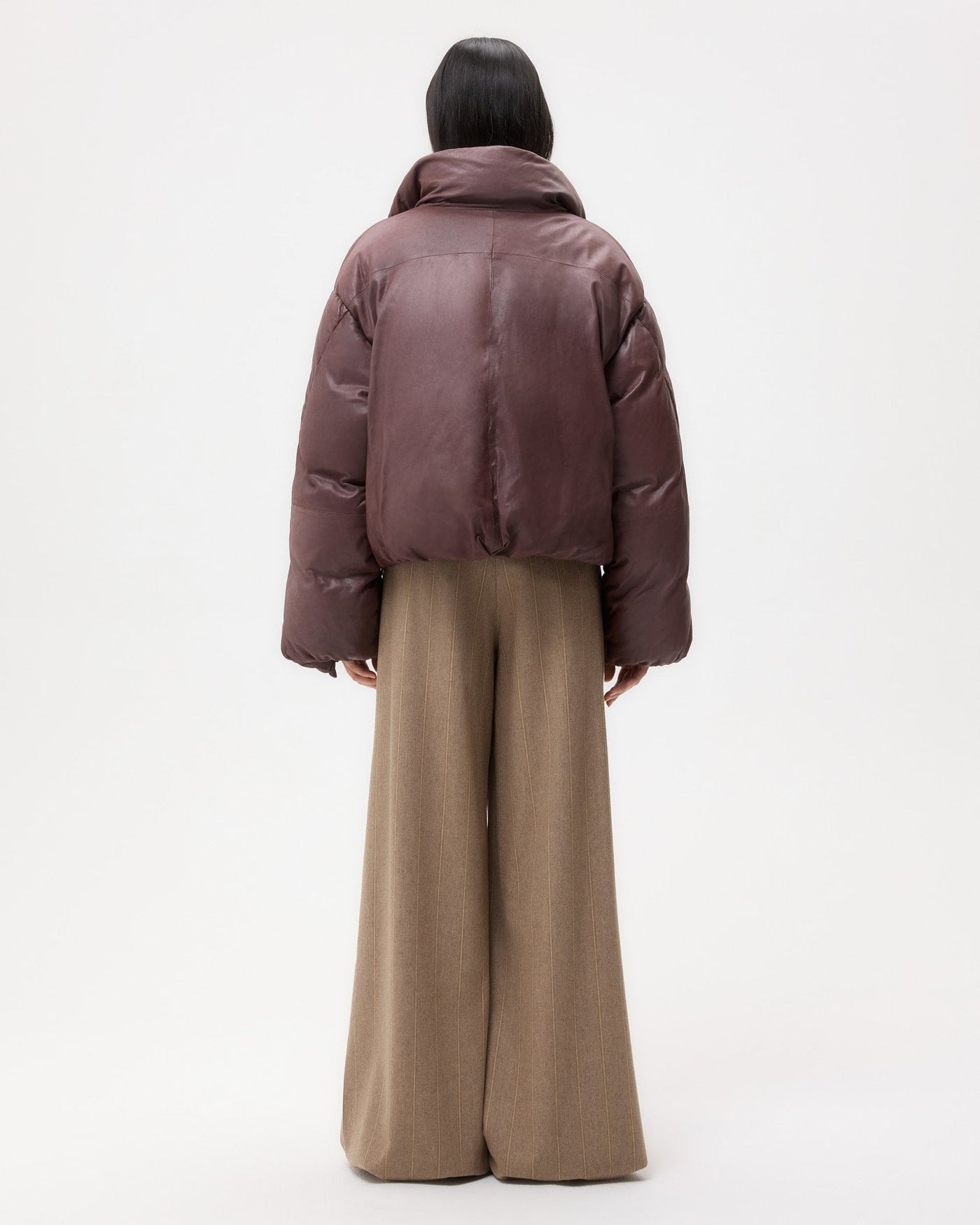 PUFFER RAGLAN JACKET IN RED RED WINE