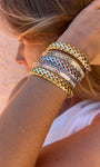 Native Gem RAZOR EDGE BANGLE IN GOLD at Romi Boutique