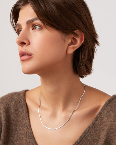 ZEINA SLIM CHAIN IN PLATINUM - Romi Boutique