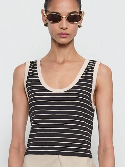 COTTON STRIPE CLASSIC U TANK
