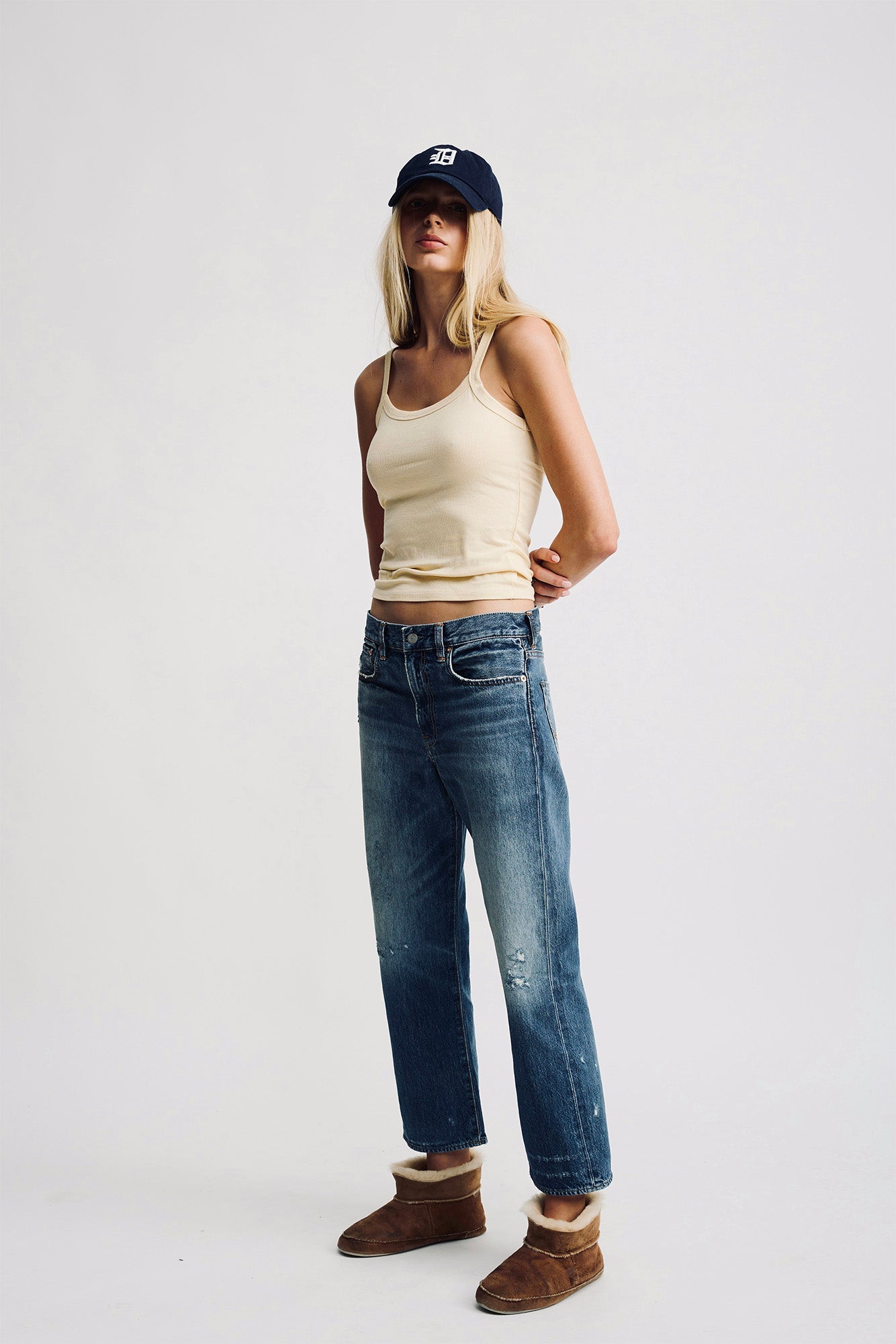 LINDSAY SLIM BOYFRIEND JEAN IN FENMORE BLUE