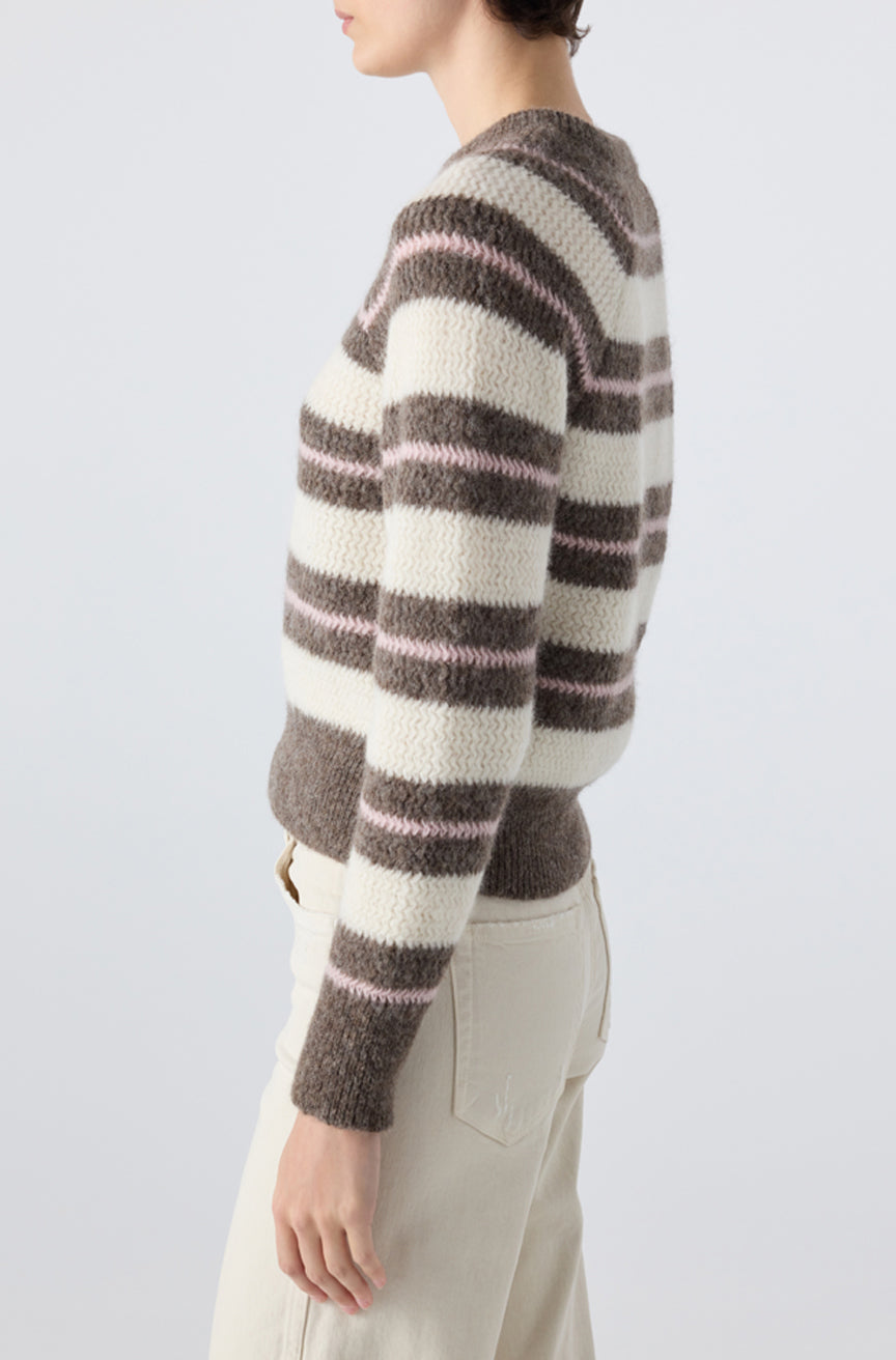 SYDNEY SWEATER IN COCOA/BONE MULTI