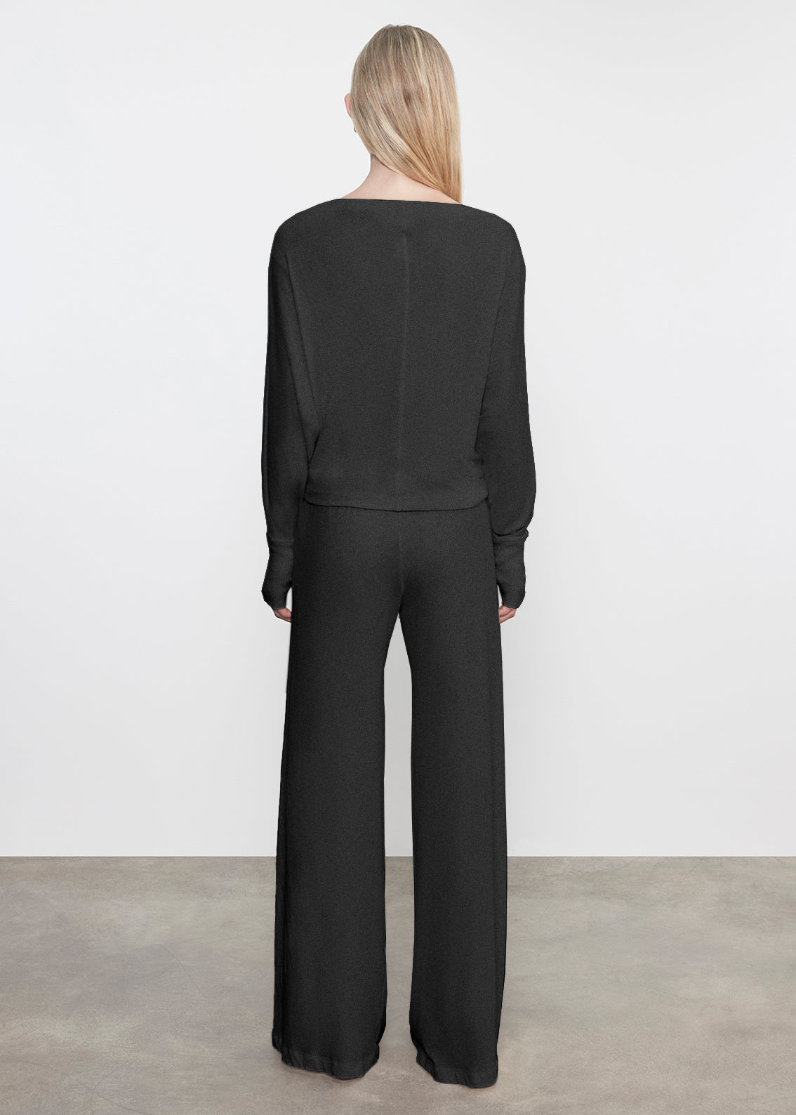 CASHMERE DRAWCORD PANT IN CHARCOAL
