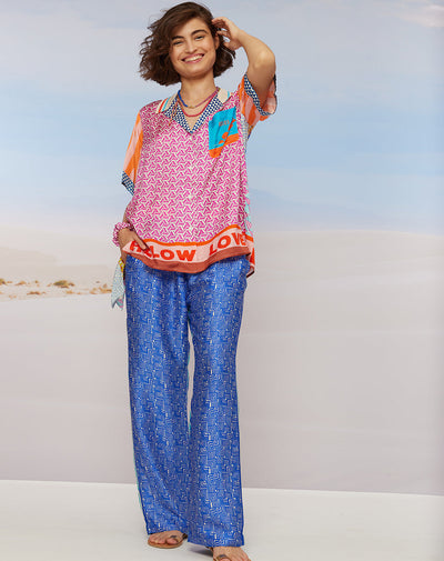 AVERY STRAIGHT LEG PRINTED TROUSER IN RANGOLI - Romi Boutique