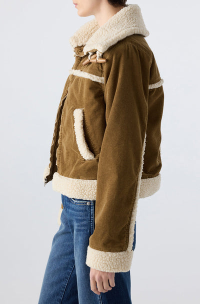 BETTY CORD SHEARLING JACKET IN CUMIN