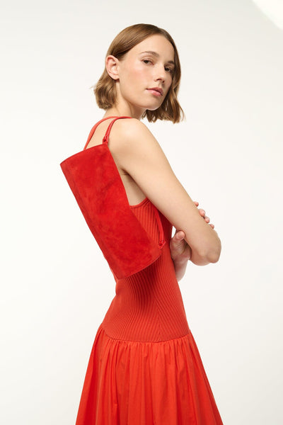 MINI TARU BAG IN RED ROSE SUEDE - Romi Boutique