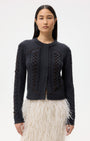 TWP Suede Cable Sweater Jacket at Romi Boutique