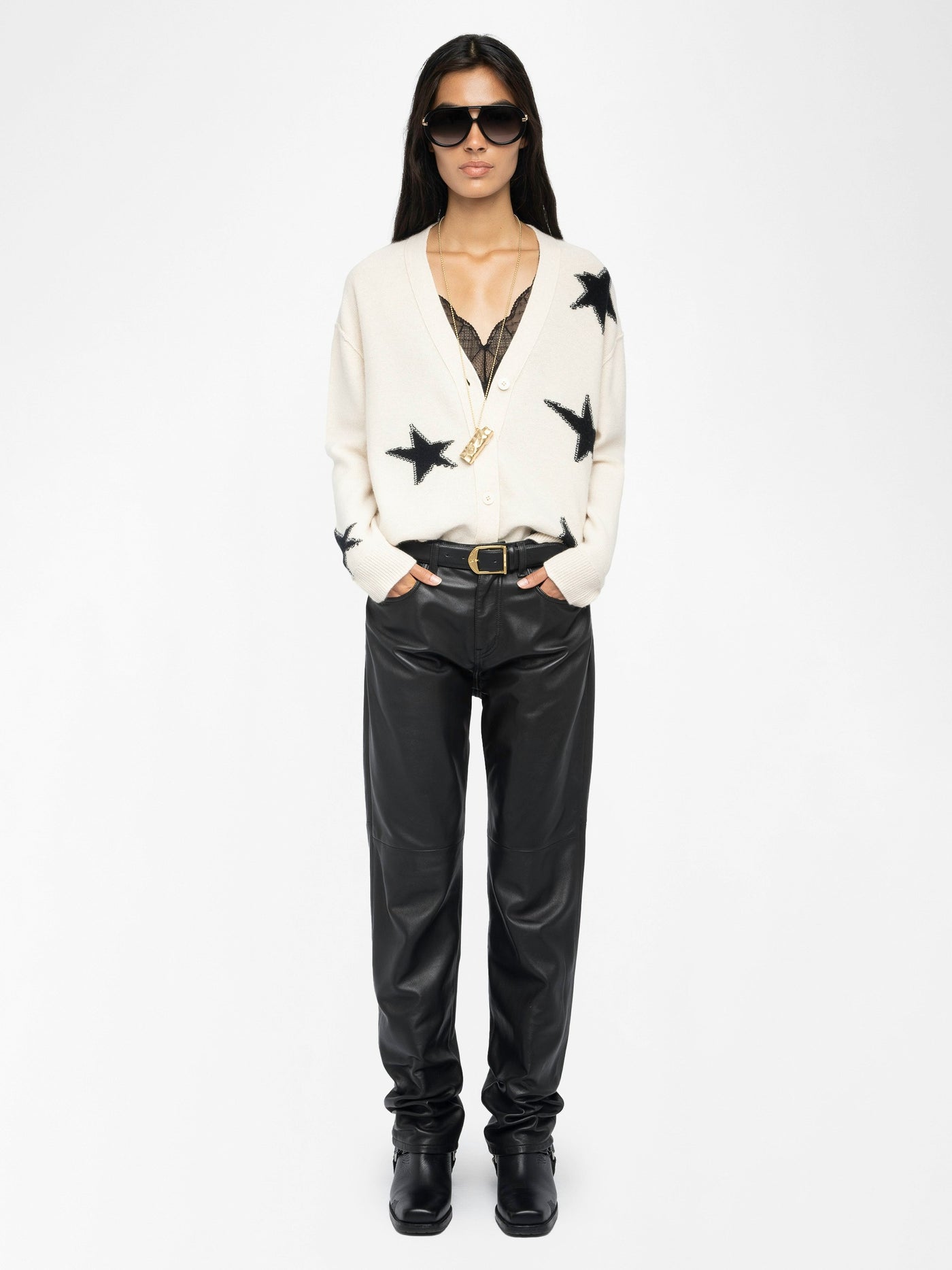 MIRKAZ CASHMERE CARDIGAN IN ECRU