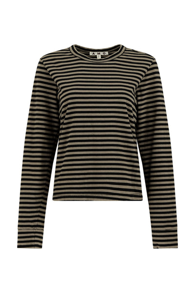 LOVE LONG SLEEVE IN SAND/BLACK STRIPE