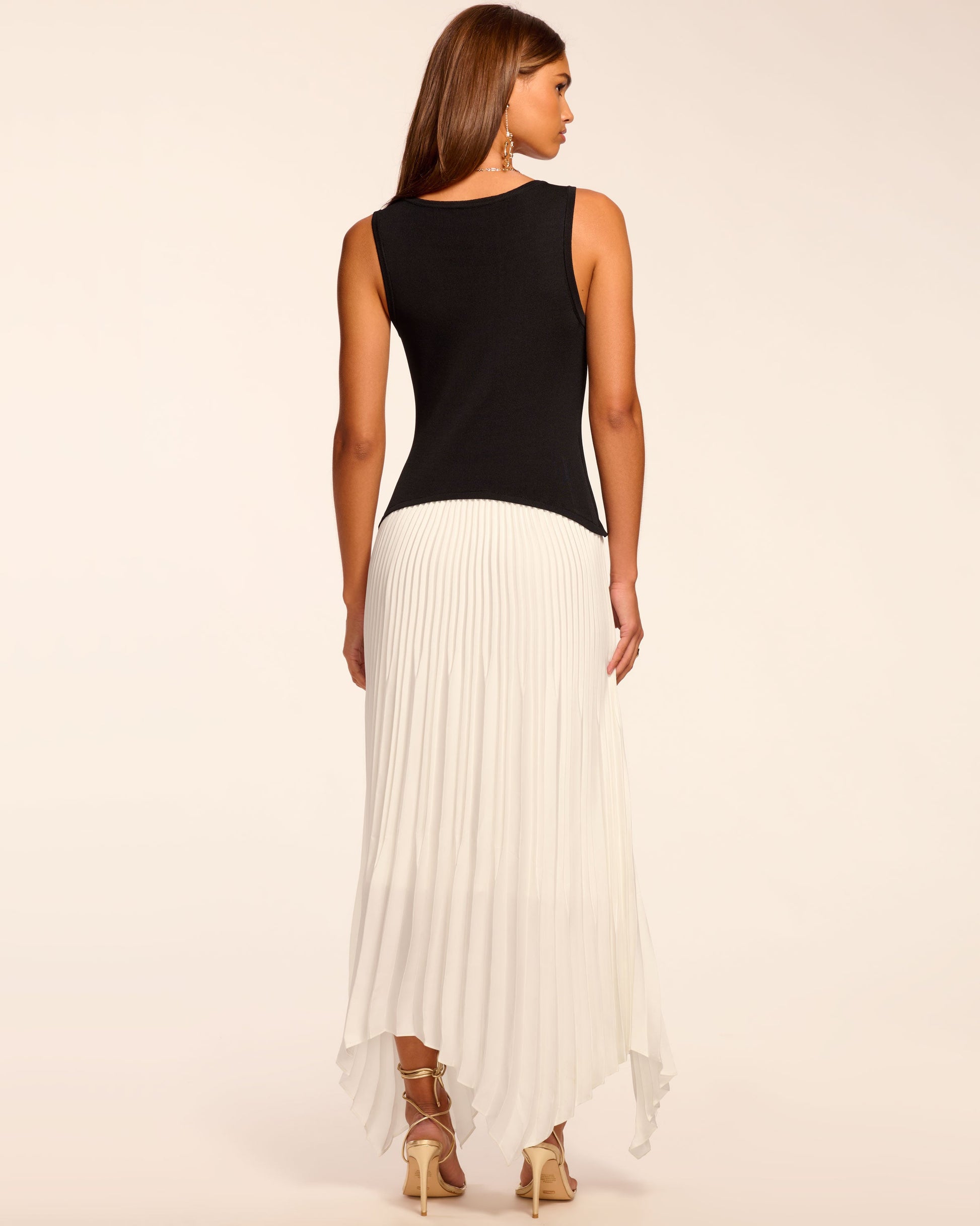 Ramy Brook DAVINIA KNIT COMBO PLEATED MAXI DRESS at Romi Boutique