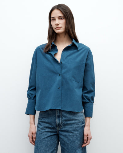 J.D. SHIRT IN BLUE WING TEAL - Romi Boutique