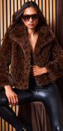 Generation Love LEXY LEOPARD FAUX FUR JACKET at Romi Boutique