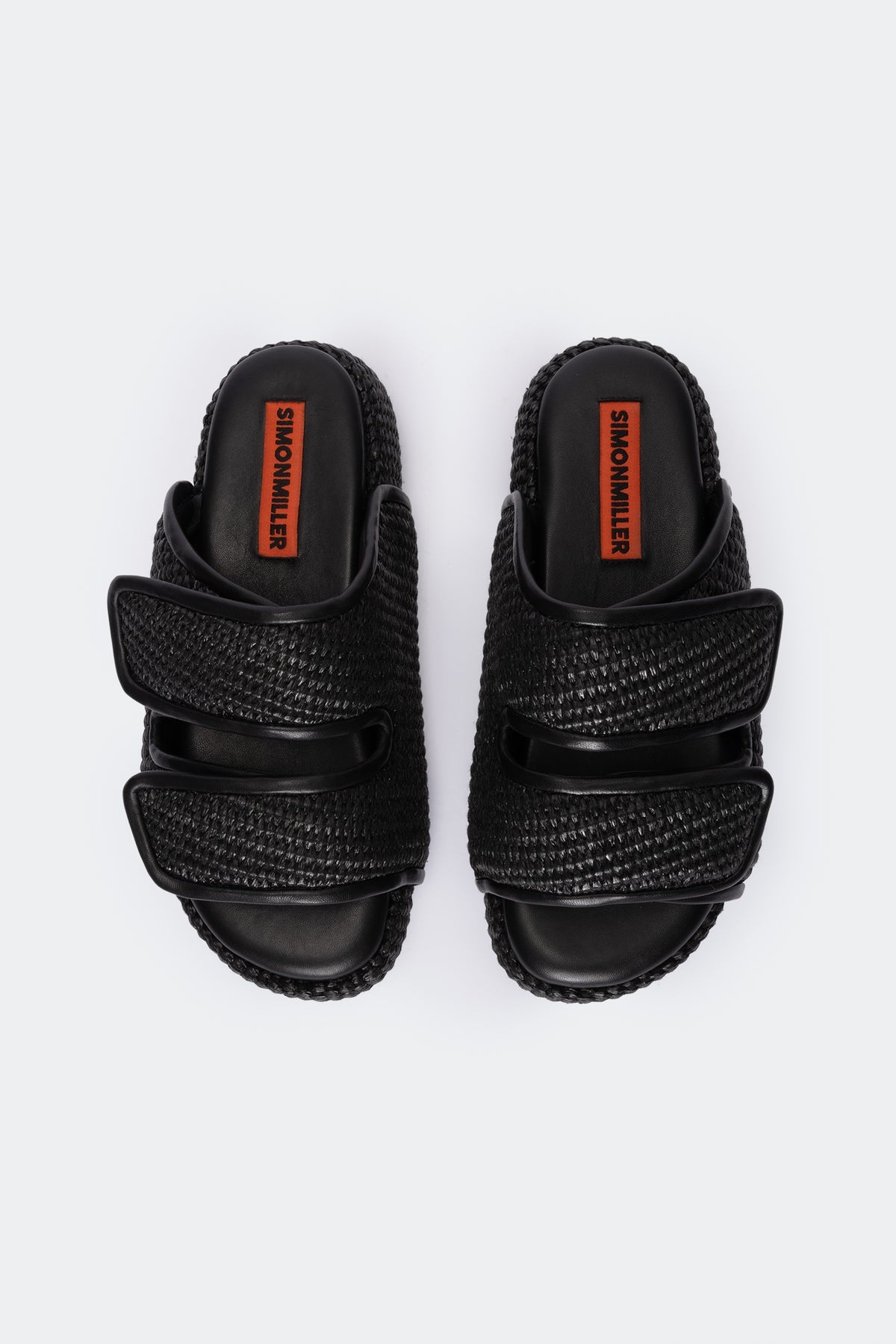 CRO SLIDE IN BLACK RAFFIA