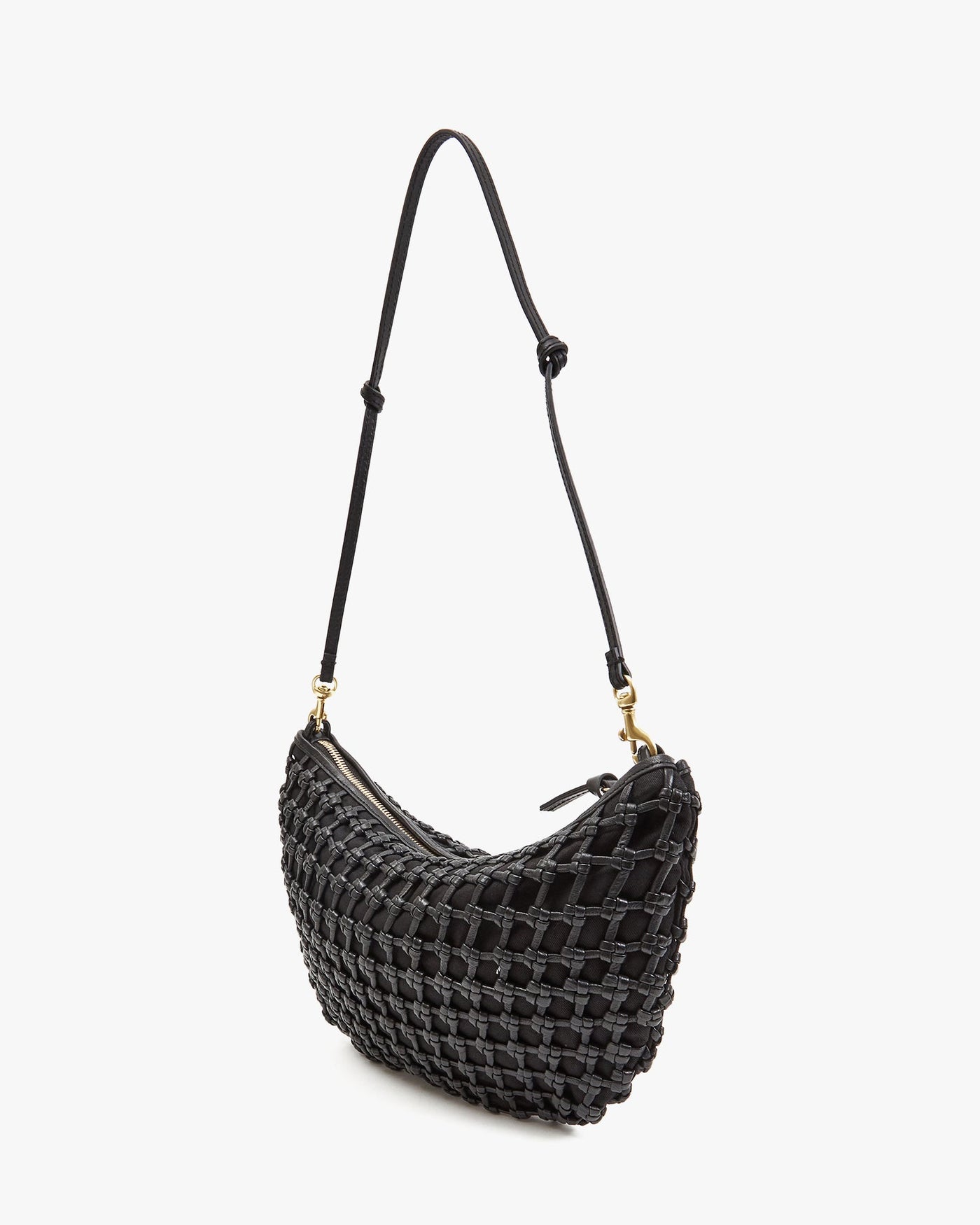 LUNE IN BLACK KNOT WOVEN LEATHER - Romi Boutique